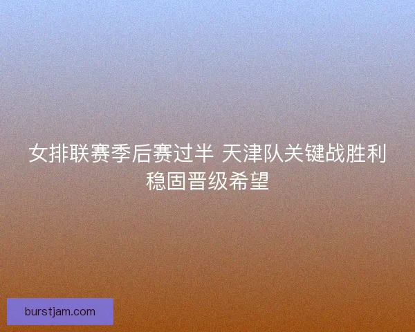 女排联赛季后赛过半 天津队关键战胜利稳固晋级希望